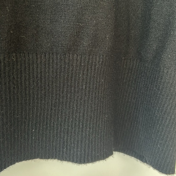 Marled Black Rayon Blend Sweater w Gathered Pouf Shoulders Long Sleeves XL - Picture 6 of 10